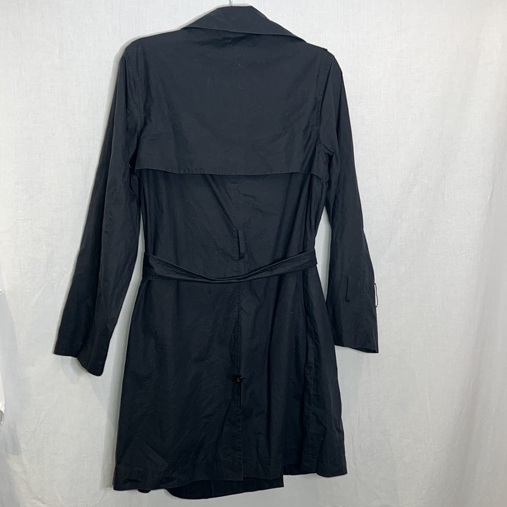 Lightweight Black Cotton Trench, cotton/silk, size 4/6 chic womenswear jacket - Picture 10 of 15